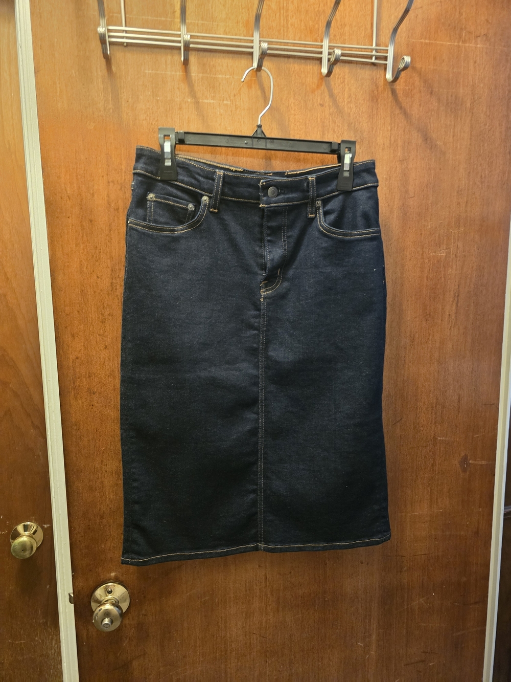 Ralph Lauren Classic Dark Blue Denim Pencil Skirt Size 8